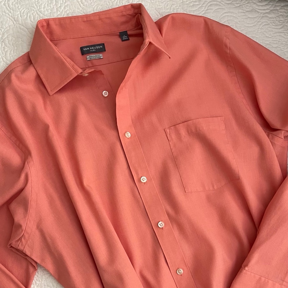 Van Heusen Men's Regular Fit Dress Shirt Wrinkle Free 17-34/35 - Picture 4 of 9